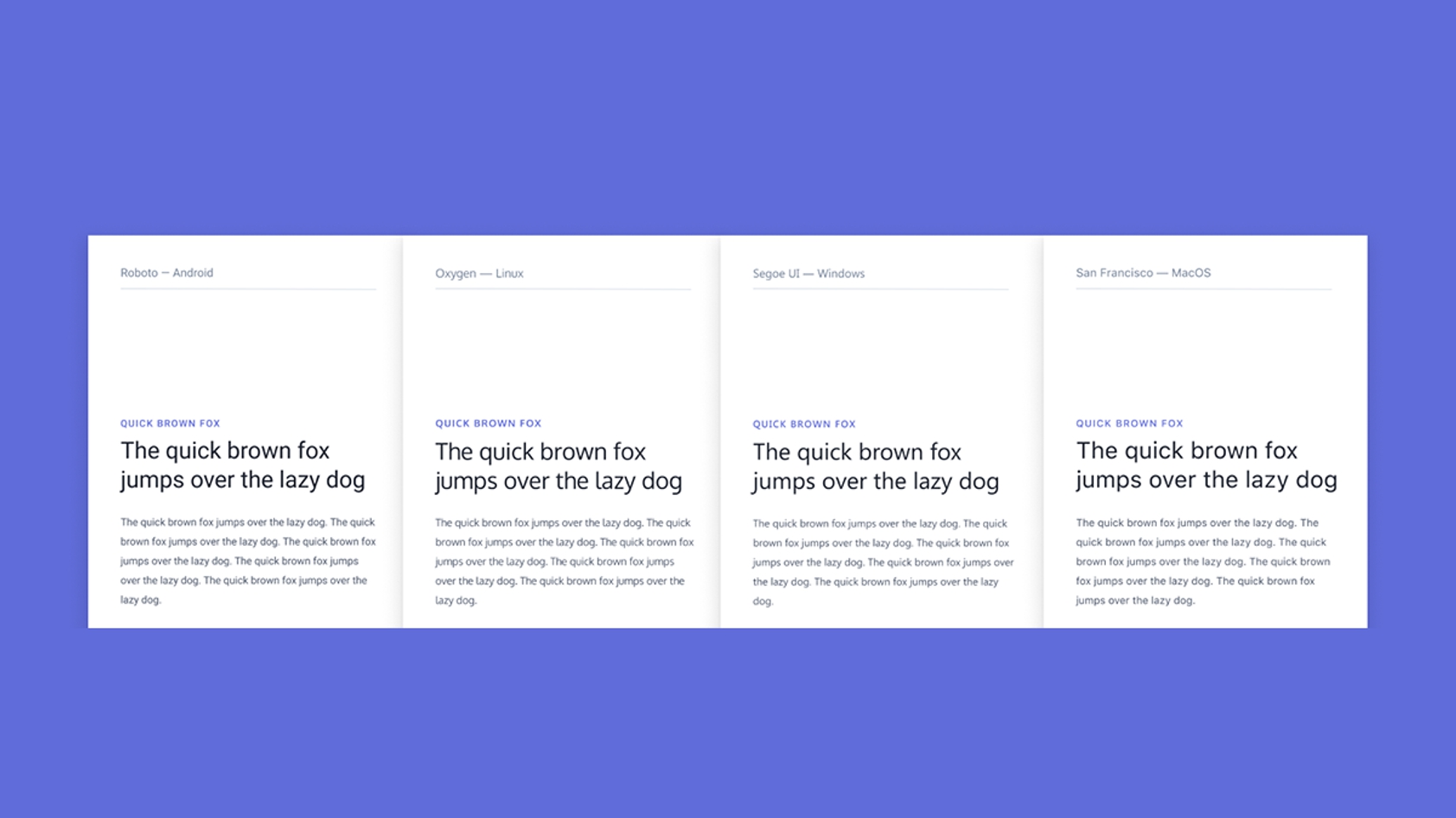 Club typefaces stack