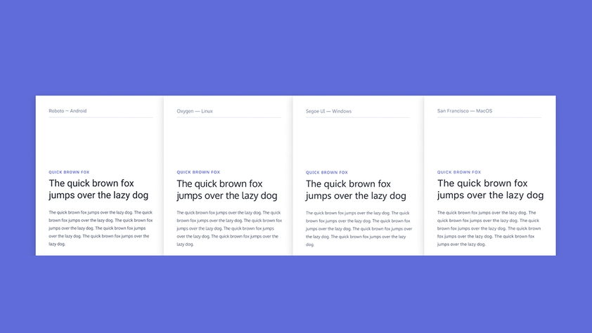 Club typefaces stack